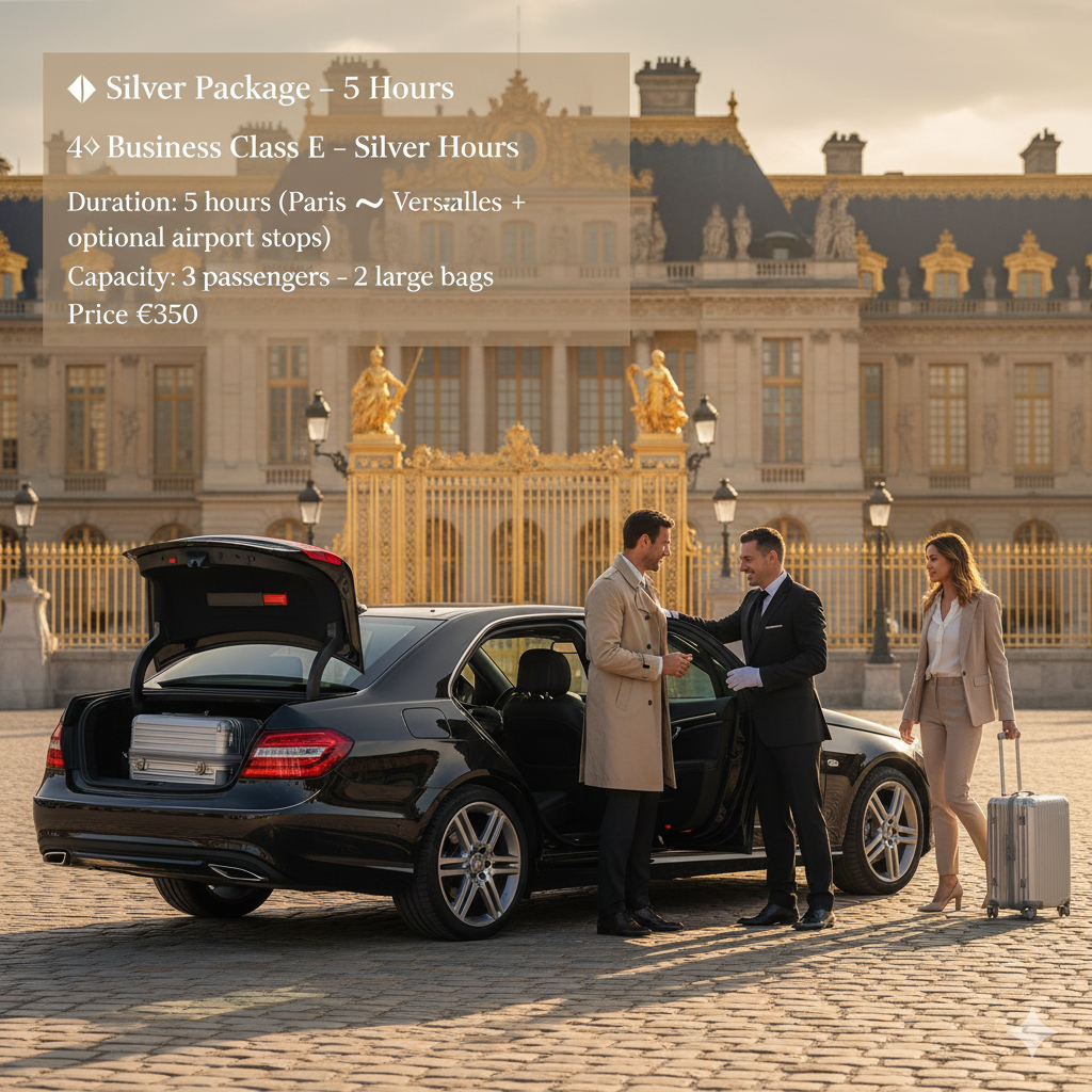 5 hours - (Paris ⇆ Versailles + optional airport stops)